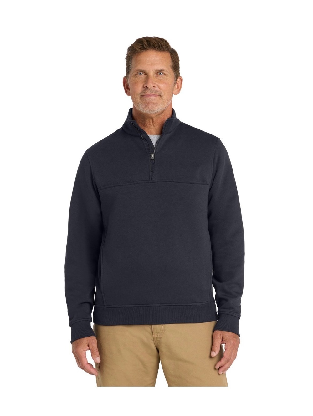 CornerStone Men's Large Black Quarter-Zip Pullover Sweatshirt